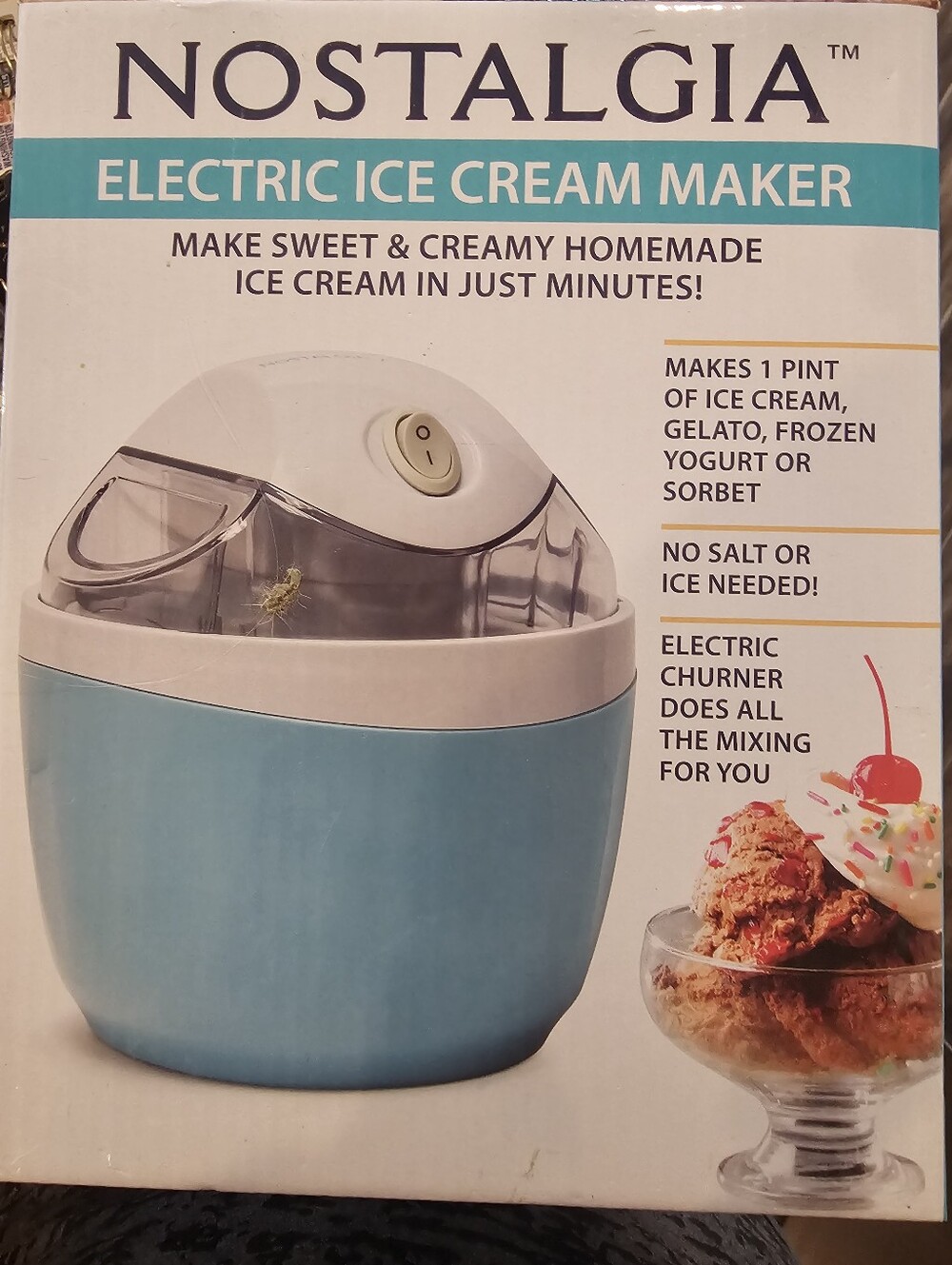 Nostalgia 1 Pint Electric Ice Cream Maker